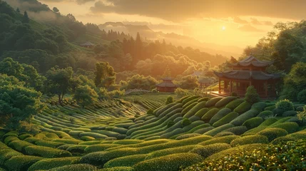 Zelfklevend Fotobehang rice terraces in island © 9991