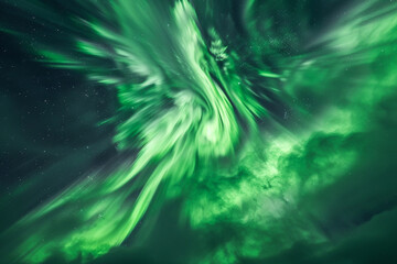 Explore the enchanting wildlife of the North Pole with aerial views showcasing the auroras dance in the skies over Iceland - obrazy, fototapety, plakaty