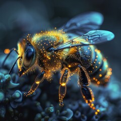 Bee, jade material, pro macrophotography