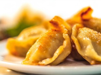 Pan-fried variety of the Chinese jiaozi dumpling, known as guotie - Traditional Chinese Cuisine