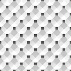 Decorative seamless geometric texture. Black and white tileable creative pattern. Design 3d illusion print. Abstract monochrome repeatable background