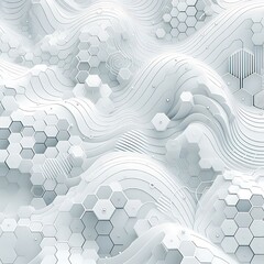Abstract white hexagonal shapes seamlessly background for social media post with different shapes and textures  - obrazy, fototapety, plakaty
