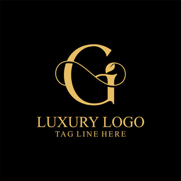 Premium Monogram Letter G Initials Logo.  Symbol Icon Vector Design. Luxury Leaf Logotype.