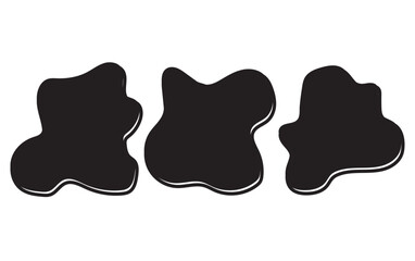 Abstract blotch shape. Random abstract liquid organic black irregular blotch shapes. Set of modern graphic elements. Liquid shape elements. Fluid dynamical colored forms banner.