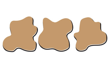 Abstract blotch shape. Random abstract liquid organic black irregular blotch shapes. Set of modern graphic elements. Liquid shape elements. Fluid dynamical colored forms banner.