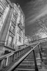 Typical steps in the picturesque area of Montmartre Paris France