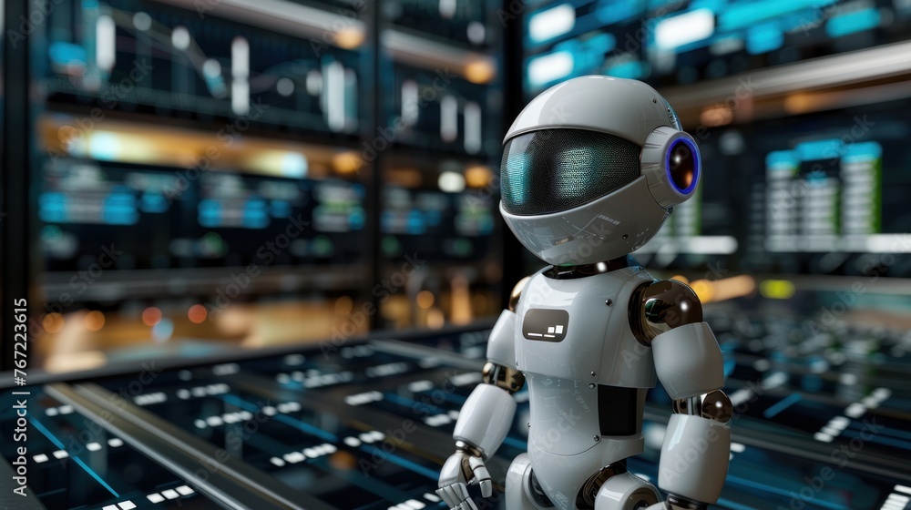 Aufkleber ai robots analyze financial data investment recommendations referring to ai technology that helps ma