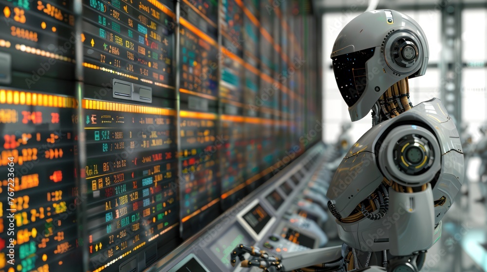 Aufkleber ai robots analyze financial data investment recommendations referring to ai technology that helps ma