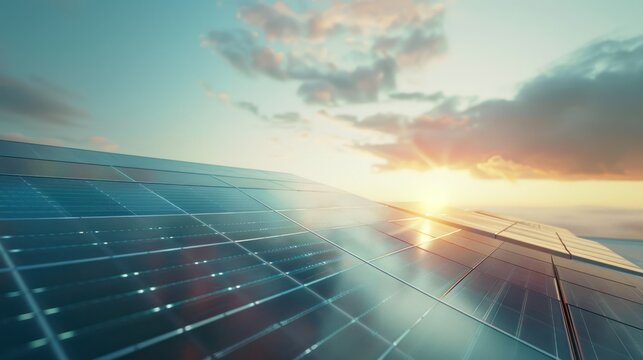 newly constructed homes with solar panels on the roof under a bright sky 