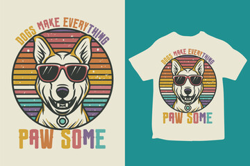 Graphic dog t shirt design with typography 