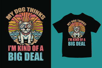 Graphic dog t shirt design with typography 