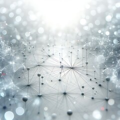 Abstract white background with network nodes and globe social media post background