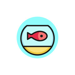 Icon of fish in aquarium. Pet, seafood, fresh. Fish concept. Can be used for topics like food store, pet shop, sea food.