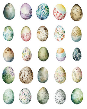 colorful watercolor easter egg clipart png, ai