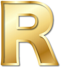 Gold Gradient Letter R