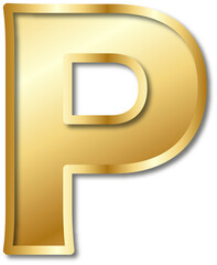 Gold Gradient Letter P