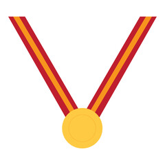 gold medal with ribbon