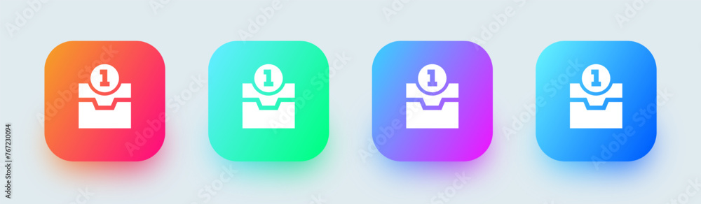 Poster direct message solid icon in square gradient colors. inbox signs vector illustration.