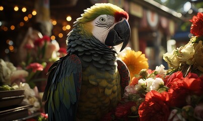 Obraz premium Realistic Toucan Portrait: Vibrant Colors, Cinematic Composition