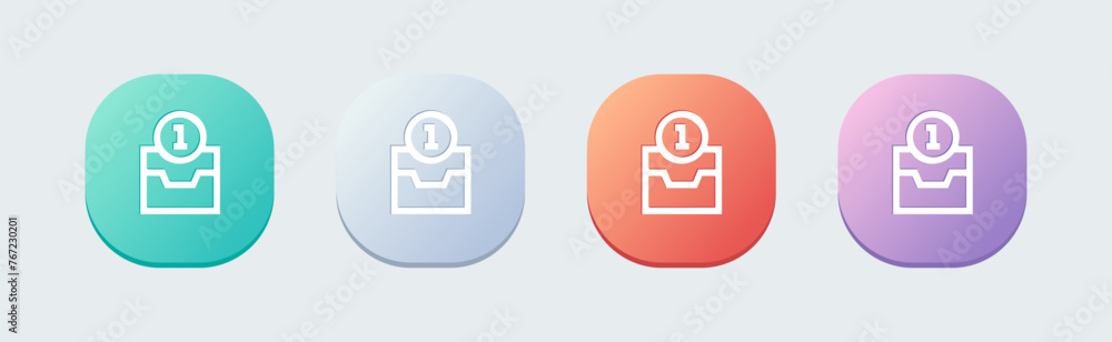 Poster direct message line icon in flat design style. inbox signs vector illustration.