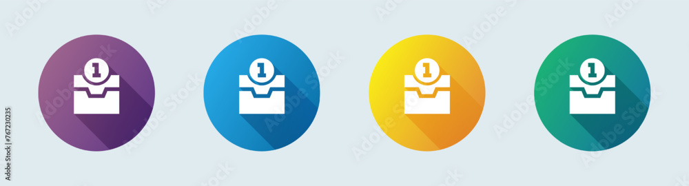 Poster direct message solid icon in flat design style. inbox signs vector illustration.