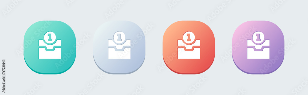 Poster direct message solid icon in flat design style. inbox signs vector illustration.
