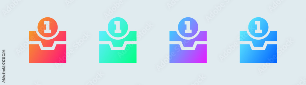 Poster direct message solid icon in gradient colors. inbox signs vector illustration.