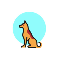 Icon of sitting dog. Pet, animal, veterinary. Animal care concept. Can be used for topics like veterinary, dog training, rescue.