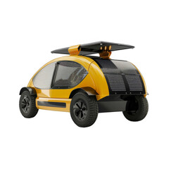Solar-powered vehicle isolated on transparent background
