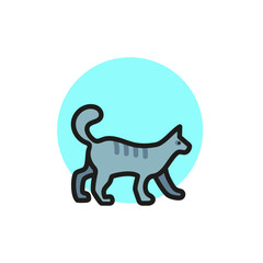 Icon of walking cat. Pet, animal, veterinary. Animal care concept. Can be used for topics like veterinary, animal care, rescue.