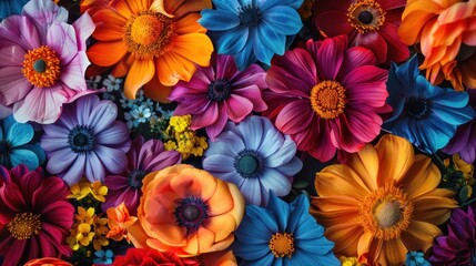 Vibrant flowers celebrate the art of giving compliments. - obrazy, fototapety, plakaty