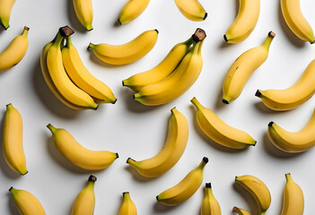 Bananas with space for text on a white background