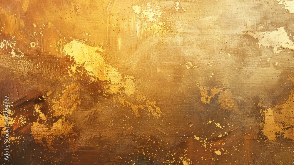Poster golden textured background with metallic gradient, abstract luxury surface for design purposes. crea