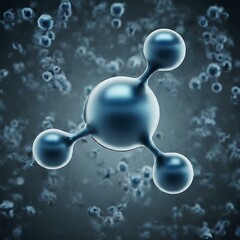 Atoms molecules on abstract background. 3d illustration.