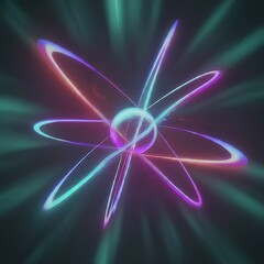 Atoms molecules on abstract background. 3d illustration.