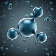 Atoms molecules on abstract background. 3d illustration.