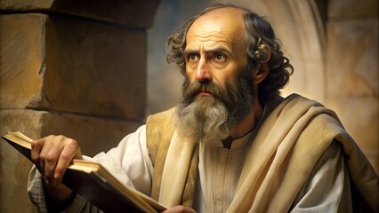 Illustration of Saul the Persecutor Transforming into Apostle Paul - obrazy, fototapety, plakaty