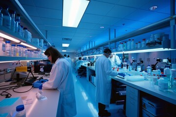 Scientist Analyzing Samples in Pharmaceutical Lab