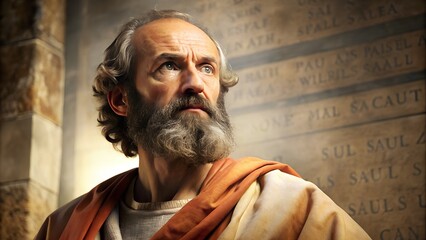 Saul Persecuting Jews to Apostle Paul's New Testament Epistles - obrazy, fototapety, plakaty