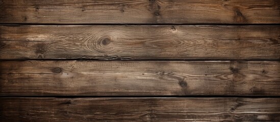 Close up of dark stained wooden wall