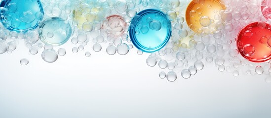 Colorful bubbles close-up view