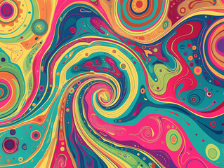 Fototapeta na wymiar A mesmerizing abstract design featuring swirls of vivid colors and psychedelic patterns evoking creativity and visual stimulation