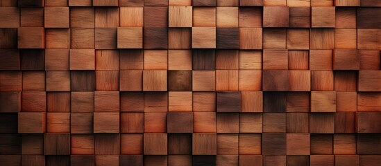 Wooden wall featuring small wooden squares
