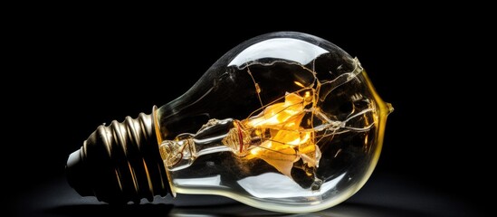 A light bulb with a shattered glass casing - obrazy, fototapety, plakaty
