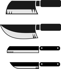 various icons of meat cutting knives