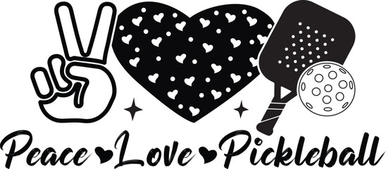 Peace Love Pickleball SVG Design