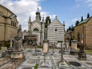 FLORENCE, ITALY - MARCH 23 2024: The monumental Cemetery of the 