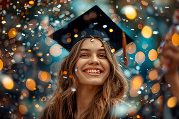 Joyful Graduation: Capturing the Happiness of a Young Student Achieving Success