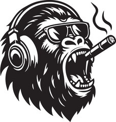  Gorilla head mascot illustration design