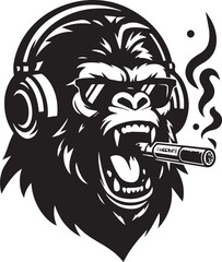  Gorilla head mascot logo design
